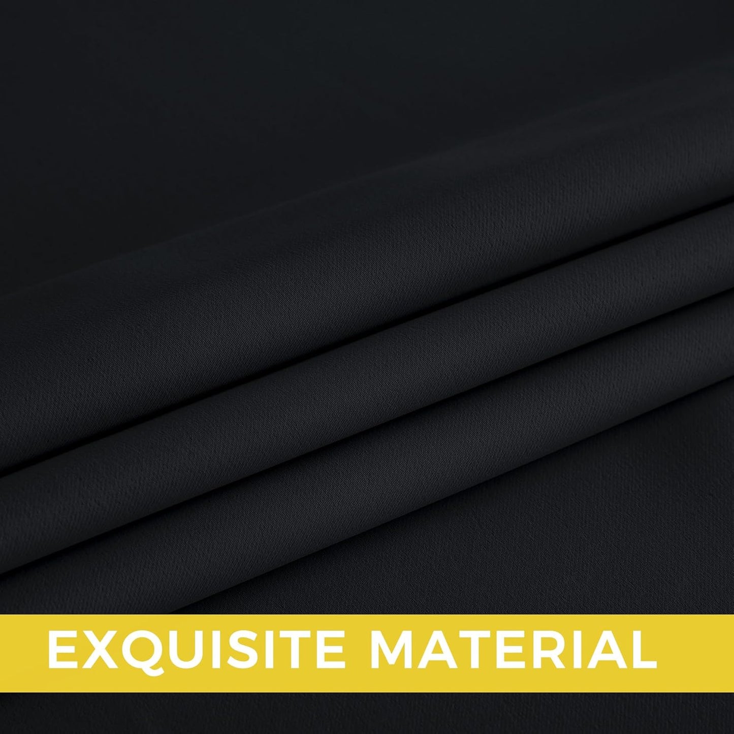 NICETOWN Halloween Pitch Black Solid Thermal Insulated Grommet Blackout Curtains/Drapes for Bedroom Window (2 Panels, 42 inches Wide by 63 inches Long, Black) - Colors E