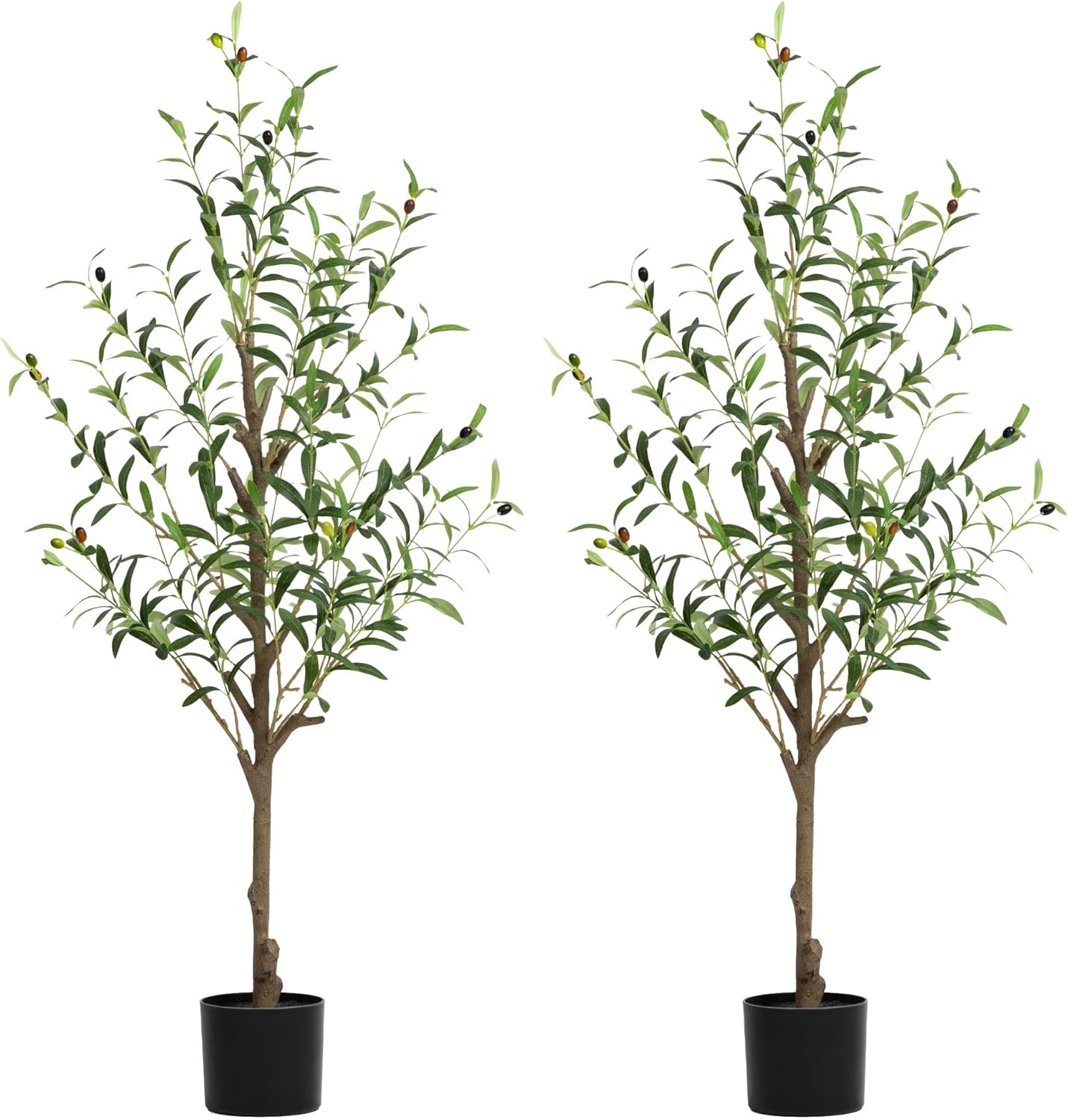 Olive Tree Artificial Indoor, 7 FT Faux Olive Trees with Planter, Fake Tall Plants with Natural Trunk and Lifelike Fruits for Home Office Decor(1, 7FT)