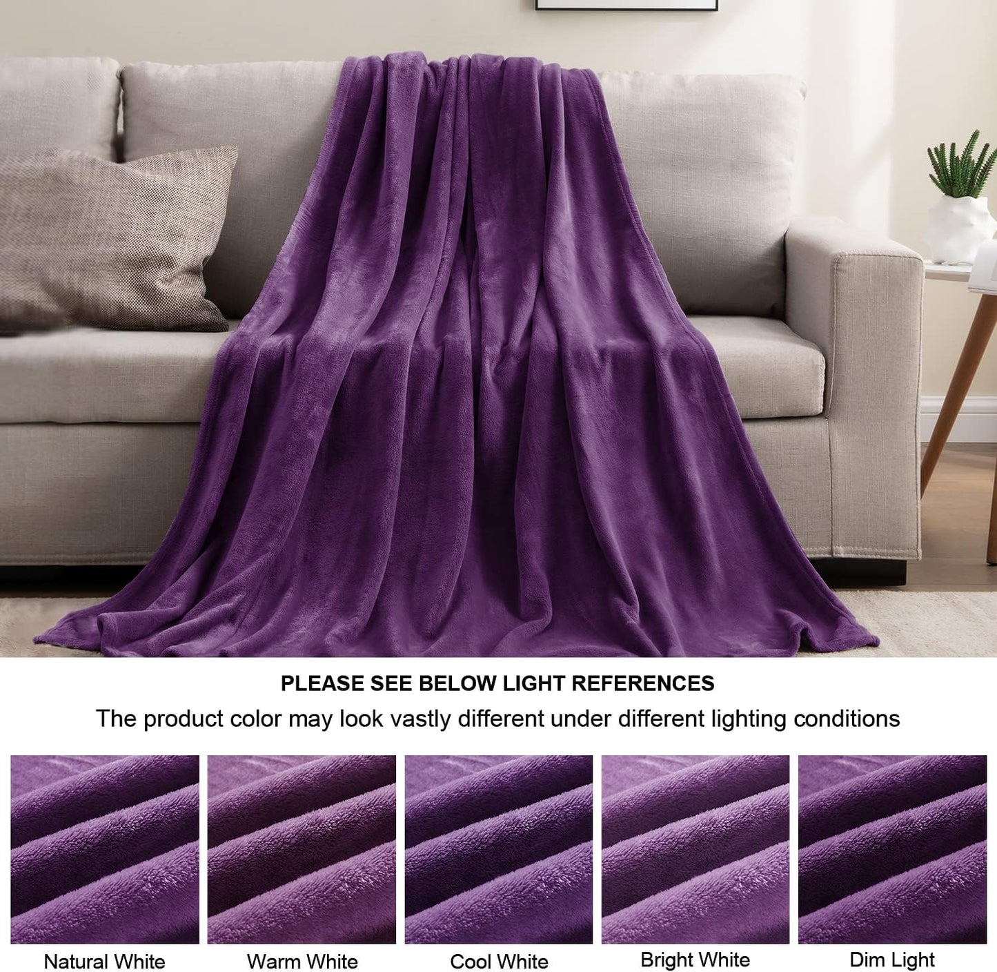 BEDELITE Fleece Blanket Black Throw Blankets for Couch & Bed, Luxury Plush Cozy Fuzzy Blanket 50x60 inches, Super Soft Warm Lightweight Throw Blanket for Travel Camping - Colors A
