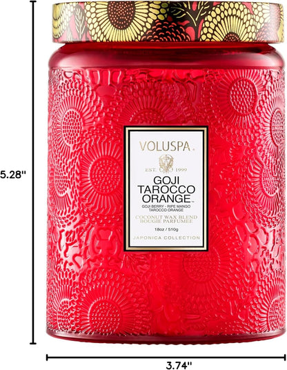 Voluspa Baltic Amber Candle, 18 oz, Coconut Wax Blend, Scented Candles for Home, 100 Hour Burn Time, Candle Jar