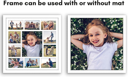 Americanflat 4x6 Collage Picture Frame with Polished Plexiglass - Multi Picture Frames Fit Sixteen 4x6 Photos or Use as One 18x26 Poster Frame for Wall Display - Signature Collection - Black