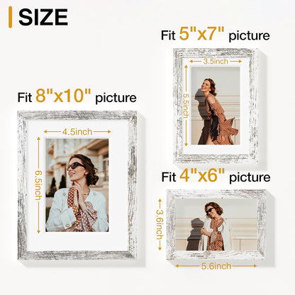 Vittanly 20 Pack Picture Frames Collage Wall Decor, Multi Sizes Including 4pcs 8x10, 8pcs 5x7 and 8pcs 4x6 Photo Frames, Gallery Frame Set for Wall or Tabletop Display, Black, Brown and Dark Grey