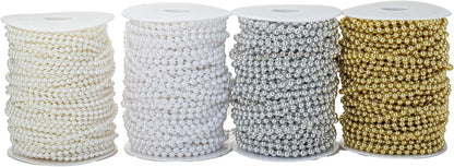 3mm Millet Beads Crafts Faux Pearl Beads Garland Pearl Bead Roll Strand of Pearls to Decorate Floral Centerpieces Wedding Party Favor Christmas Tree(33 Feet Ivory)