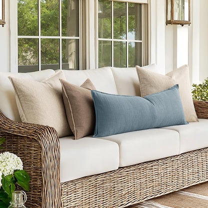 MIULEE Decorative Long Lumbar Throw Pillow Cover for Bed 14x36 Natural Beige Boho Farmhouse Neutral Couch Pillowcase Pack of 1 Accent Modern Sofa Cushion Livingroom Home Decor (Covers Only)