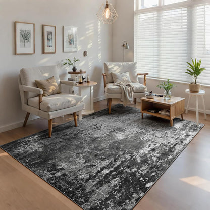 Ompaa 2x6 Rug Runners for Hallways Kitchen Runner Rug Non Slip Washable Grey Long Runner Rugs with Rubber Backing Soft Abstract Carpet Runner for Hallways, Kitchen, Bedroom, Bathroom, Entryway - Colors A