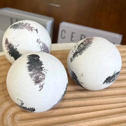 Set of 6 Decorative Orbs for Bowls and Vases - Circle Pattern - Resin Round Sphere Balls for Living, Dining Room Coffee Table Centerpiece Home Decor