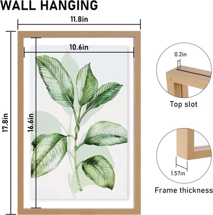 CORE ART 8x10 Floating Picture Frame,Double Plexglass Floating Frame for 5x7,4x6 Pictures,Wall or Tabletop Display,Black