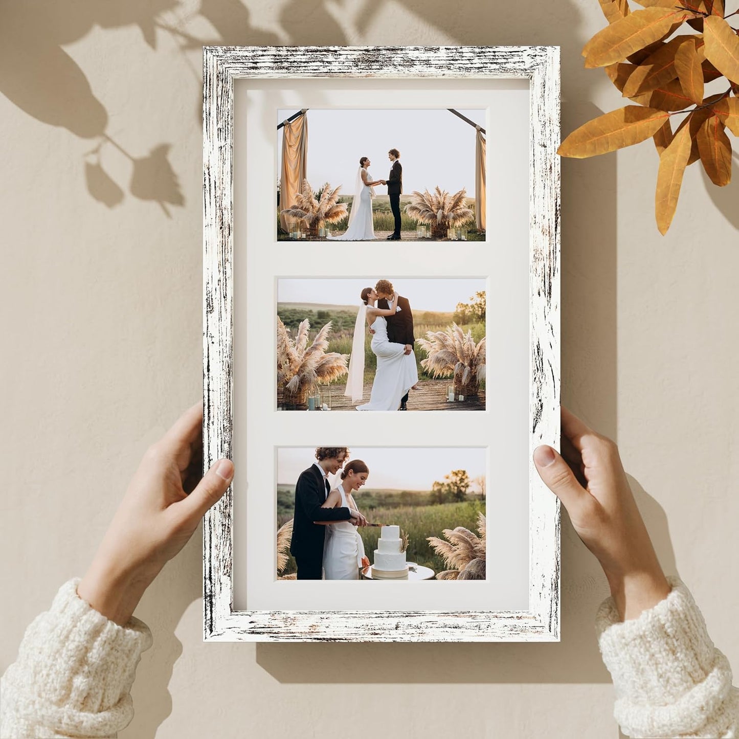 Vittanly 11x14 Collage Picture Frame, Displays 5Pcs 4x6 Pictures with Mat or 1Pcs 11x14 without Mat for Wall Mounting, Picture Frames Collage Wall Decor in Black, 1 Pack