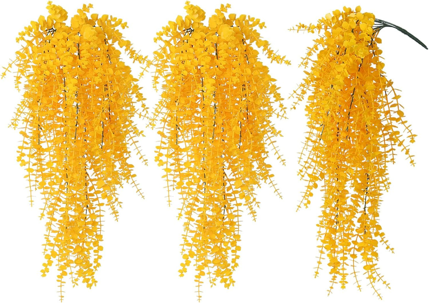 RECUTMS Artificial Hanging Plants Fake Hanging Plant Faux Eucalyptus Leaf Greenery Vine Outdoor UV Resistant Plastic Plants Home Garden Wedding Party Indoor Outdoor Decorations(White)