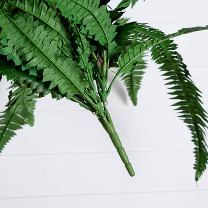Nearly Natural 48in Artificial Boston Fern (Set of 2), Large Faux Greenery with 67 Lifelike Fronds for Indoor Wall, Shelf, and Home Office Decor
