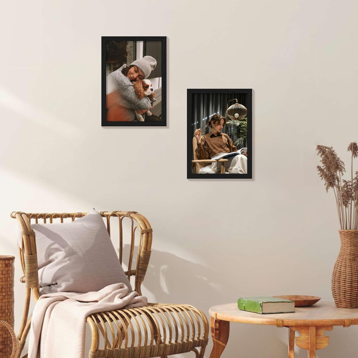 Vittanly 11x14 Picture Frame, Display Pictures 8x10 with Mat or 11x14 without Mat, Photo Frame for Wall Mounting, Black, 1 Pack - Colors A