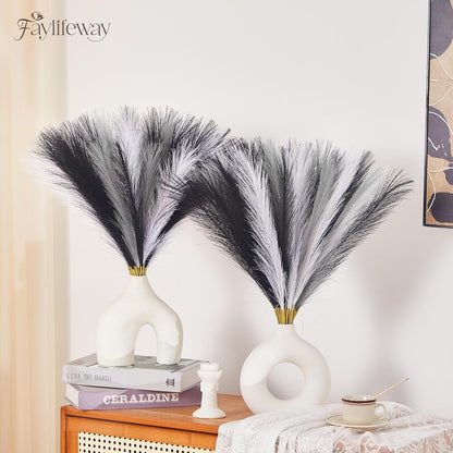 50pcs Pampas Grass 17in for Living Room Decor, Blush Pink Pampas Grass Decor, Fluffy Pink Flowers for Home Birthday Bathroom Baby Shower Wall Bow Decor(Blush & Cream & Pink)