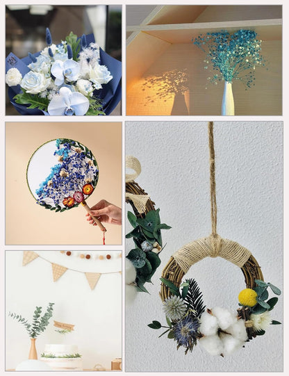 DIY Natural Dried Flower Set, Bulk Dried Flowers for Vase, Dried Flowers with Stems, Dried Roses, Mini Dried Flower Bouquets.(Brown)