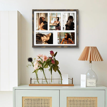 DUENPY 14x26 Collage Picture Frame 4x6 Collage Picture Frame Displays Twelve 4x6 inch Photos Available Horizontal Wall Mounting Display and Vertical Black - Colors A