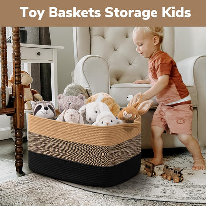 Goodpick Cube Storage Bins - Towel, Book, Cloth, Shoes, Closet Shelf Woven Baskets for Office, Baby Laundry, Toys, 13''x10''x9''