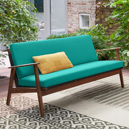 idee-home Outdoor Bench Cushion Waterproof, Bench Cushions for Outdoor Furniture, Patio Porch Swing Replacement Seat Pad with Ties for Garden Backyard, 48 x 18 Inch Red