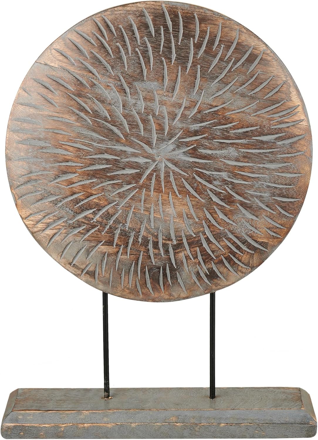 Housewarming Gifts Farmhouse Table Sculpture Home Decor Statue Mandala Carved for Modern Home 10" x 14", Living Room, Fireplace Mantel Shelf, Table and Entryway Decor Stand (Design 1)
