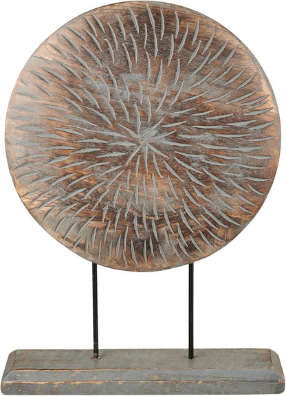 Housewarming Gifts Farmhouse Table Sculpture Home Decor Statue Mandala Carved for Modern Home 10" x 14", Living Room, Fireplace Mantel Shelf, Table and Entryway Decor Stand (Design 1)