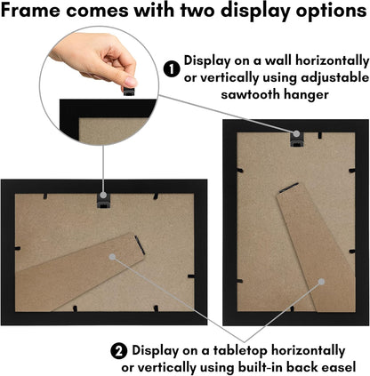 Americanflat 12x18 Poster Frame with Shatter-Resistant Glass - Signature Collection - Gallery-Style Frames Made of Engineered Wood - Photo Frame for Wall Display - Black - Colors A