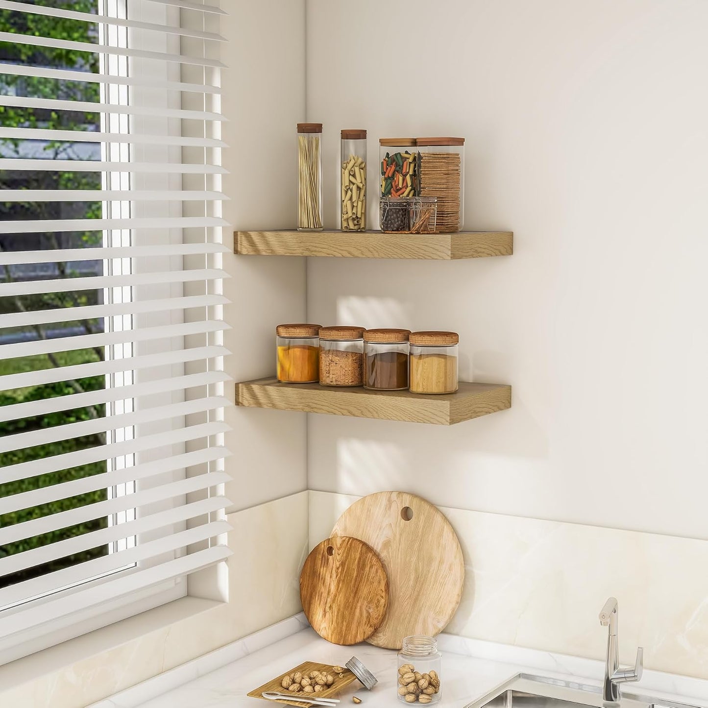 RICHFOCUS 72Inch Floating Shelves for Wall 2 Pack Shelves for Bedroom|Kitchen|Bathroom Wall Mounted Rustic Wood Floating Shelf with Invisible Brackets for Books|Storage|Decor, Rustic Brown