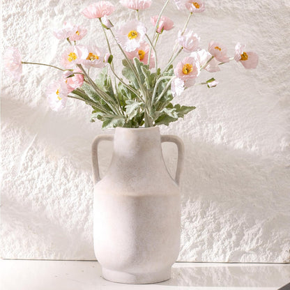 Mitt&Ditt Ceramic Flower Vase with Handles, 11 inch Tall Vase for Centerpieces, Large Decorative Terracotta Vases, Farmhouse Rustic Vases for Home Decor, Living Room, Table, Neutral
