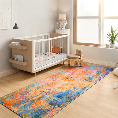 Ompaa 2x6 Rug Runners for Hallways Kitchen Runner Rug Non Slip Washable Grey Long Runner Rugs with Rubber Backing Soft Abstract Carpet Runner for Hallways, Kitchen, Bedroom, Bathroom, Entryway - Colors B