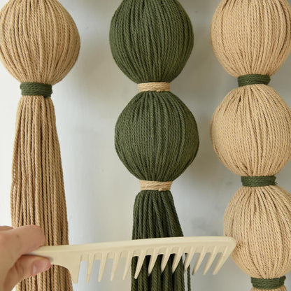 IOWER Macrame Wall Hanging 27" W x 31" L Boho Wall Decor Sphericity Cotton Textile Wall Hanging Art Fiber Yarn Art Handmade Detachable Assembly