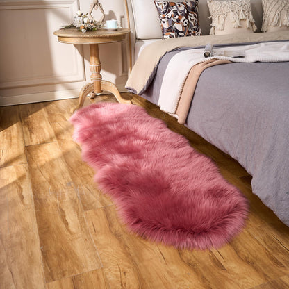 EasyJoy Ultra Soft Fluffy/Fuzzy Shaggy Area Rug Faux Fur Chair Cover Seat Pad for Bedroom Floor Sofa Living Room (2 x 6 ft Sheepskin, Beige)