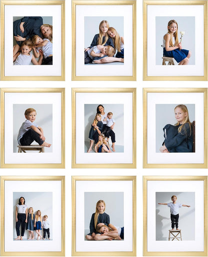 Sheffield Home 9 Piece Gallery Wall Frame Set, 11x14 in. matted to 8x10 in. (Matte Black)