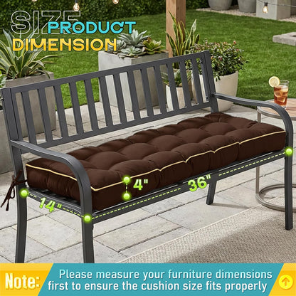 Outdoor Bench Cushion, Tufted Patio Seat Pad for Garden Bench, Porch Swing, Indoor/Outoor Furniture (Blue, 48X18X4 inch)