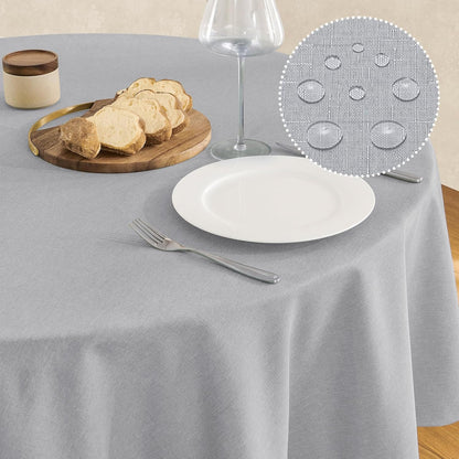 Veblandy Rectangle Tablecloth Waterproof Linen Textured Table Cloth Stain and Wrinkle Resistant Washable, Decorative Fabric Table Cover for Dining, Party and Camping (Sage Green, 52 * 70)