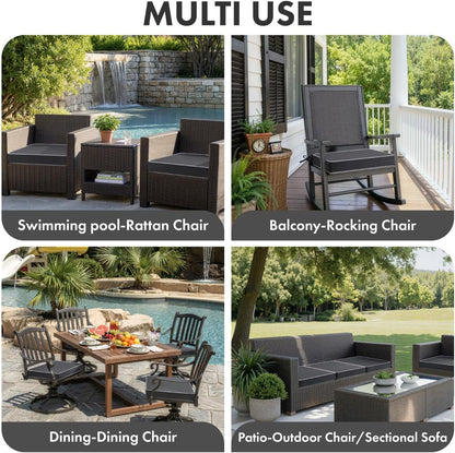 MIULEE Beige Outdoor Bench Cushion Set of 1, 48x18x3 Inch Waterproof Patio Seat Cushions for Swing and Outdoor Furniture Couch Sofa, 3 Year Color Fastness High Density Foam with Adjustable Ties