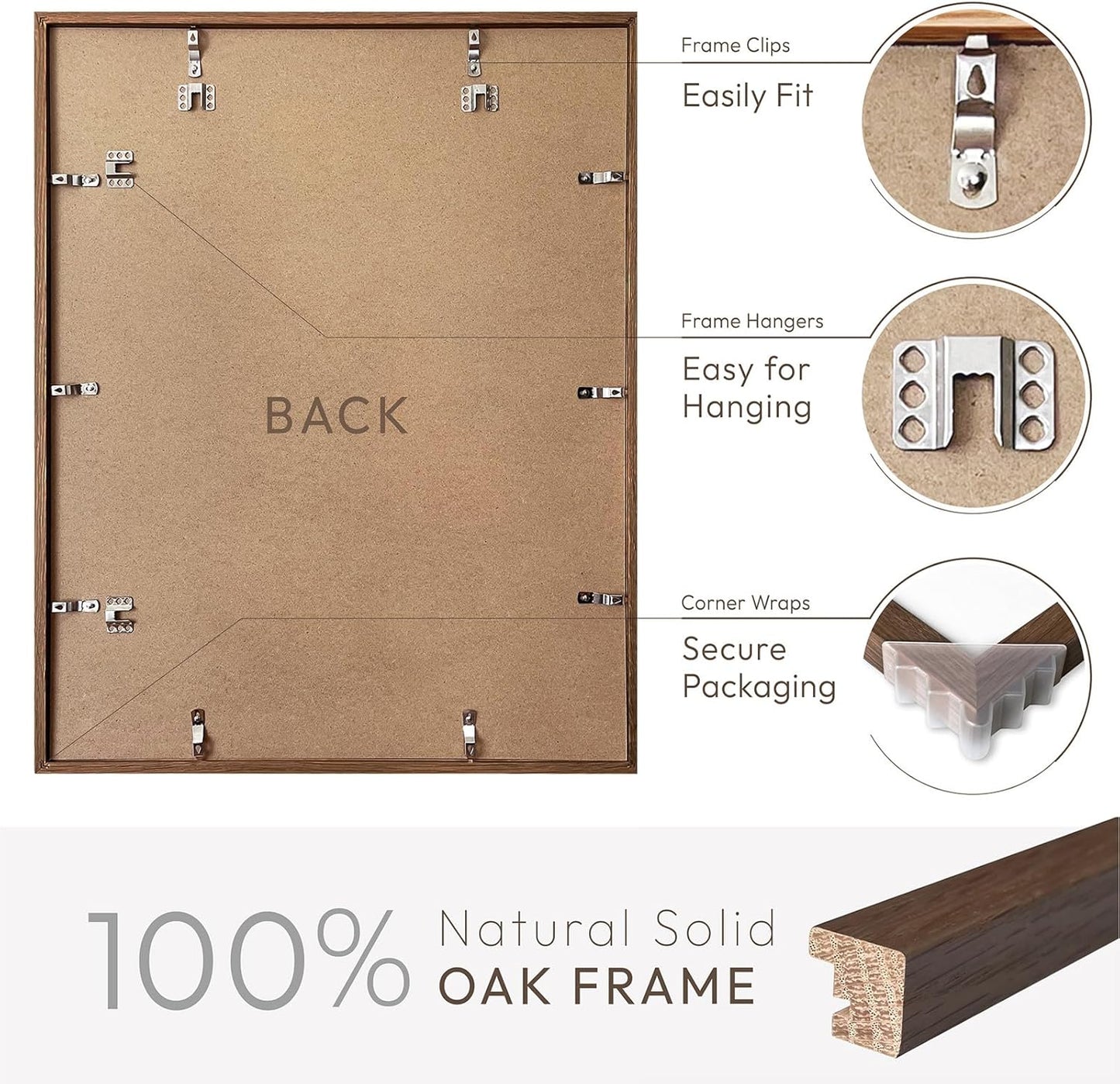 5x7 Picture Frame, Solid Oak Wood 5 x 7 Photo Frame with Mat to 4x6, 7x5 Picture Frames for Wall and Tabletop Display, (Walnut Set of 1)