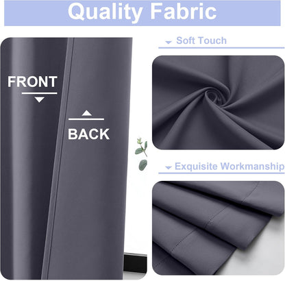 Simplebrand Ava Sage Green Blackout Curtains for Bedroom 63 Inch Length 2 Panels Set, Solid Thermal Insulated Energy Saving Rod Pocket Window Treatment Curtains Blackout Drapes, W40 x L63 Inch, Sage - Colors C