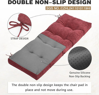 baibu 36 Inch Memory Foam Bench Cushion, Dual-Layer Patent Design Non-Slip Indoor Bench Cushion with Ties, 36x15x3Inch, Beige