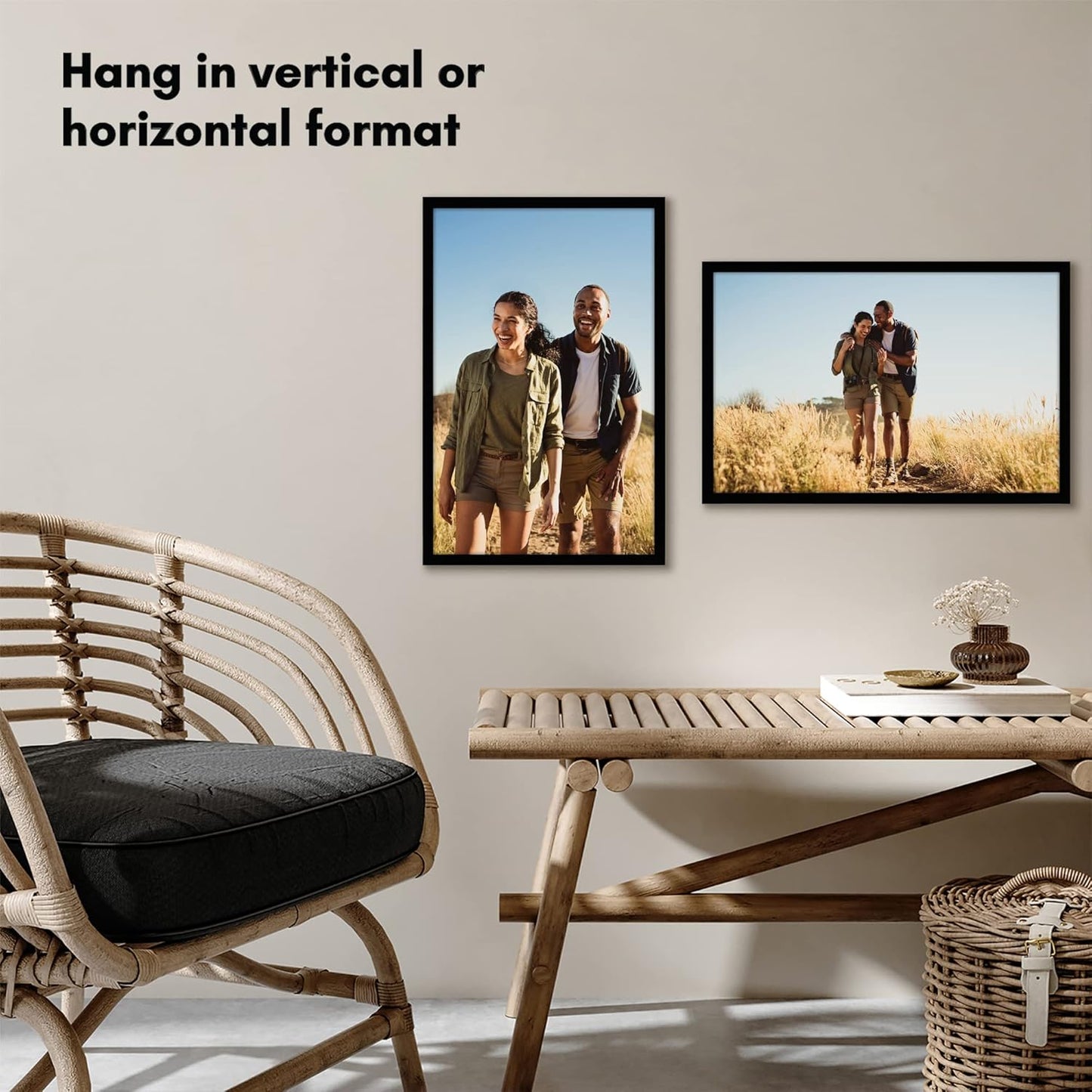 Americanflat 12x18 Poster Frame with Shatter-Resistant Glass - Signature Collection - Gallery-Style Frames Made of Engineered Wood - Photo Frame for Wall Display - Black - Colors B