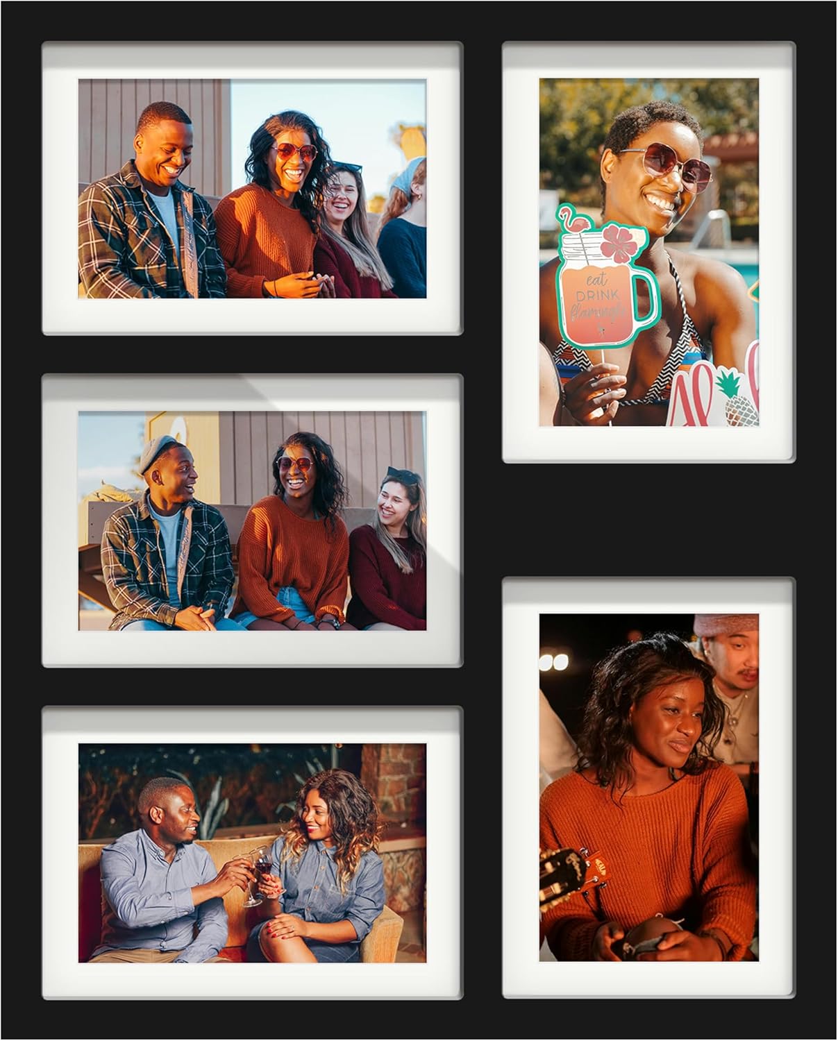 DUENPY 14x26 Collage Picture Frame 4x6 Collage Picture Frame Displays Twelve 4x6 inch Photos Available Horizontal Wall Mounting Display and Vertical Black - Colors B