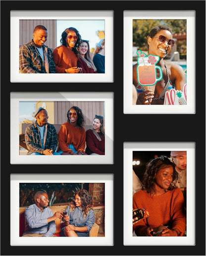 DUENPY 14x26 Collage Picture Frame 4x6 Collage Picture Frame Displays Twelve 4x6 inch Photos Available Horizontal Wall Mounting Display and Vertical Black - Colors B
