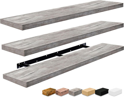 Sorbus Floating Shelves for Wall - 48 Inch Long Bathroom Shelves, Wall Decor for Bedroom, Kitchen, Living Room & Book Storage - Mounted Floating Shelf with Invisible Brackets (Maple Wood, 2 Pack)