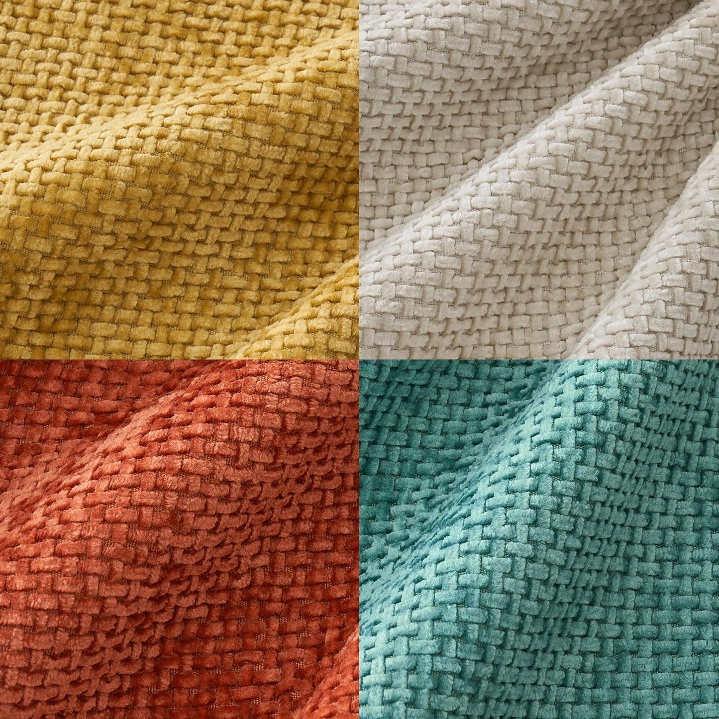 MIULEE Pack of 4 Couch Throw Pillow Covers 18x18 Inch Neutral Soft Decorative Chenille Pillow Covers Farmhouse Boho Cushion Covers for Mid Century Modern Spring Home Decor Sofa Bedroom Living Room