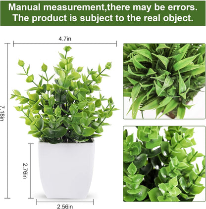 Der Rose 2 Pack Small Fake Plants Mini Artificial Potted Plants for Table Desk Home Laundry Room Bathroom Office Decor