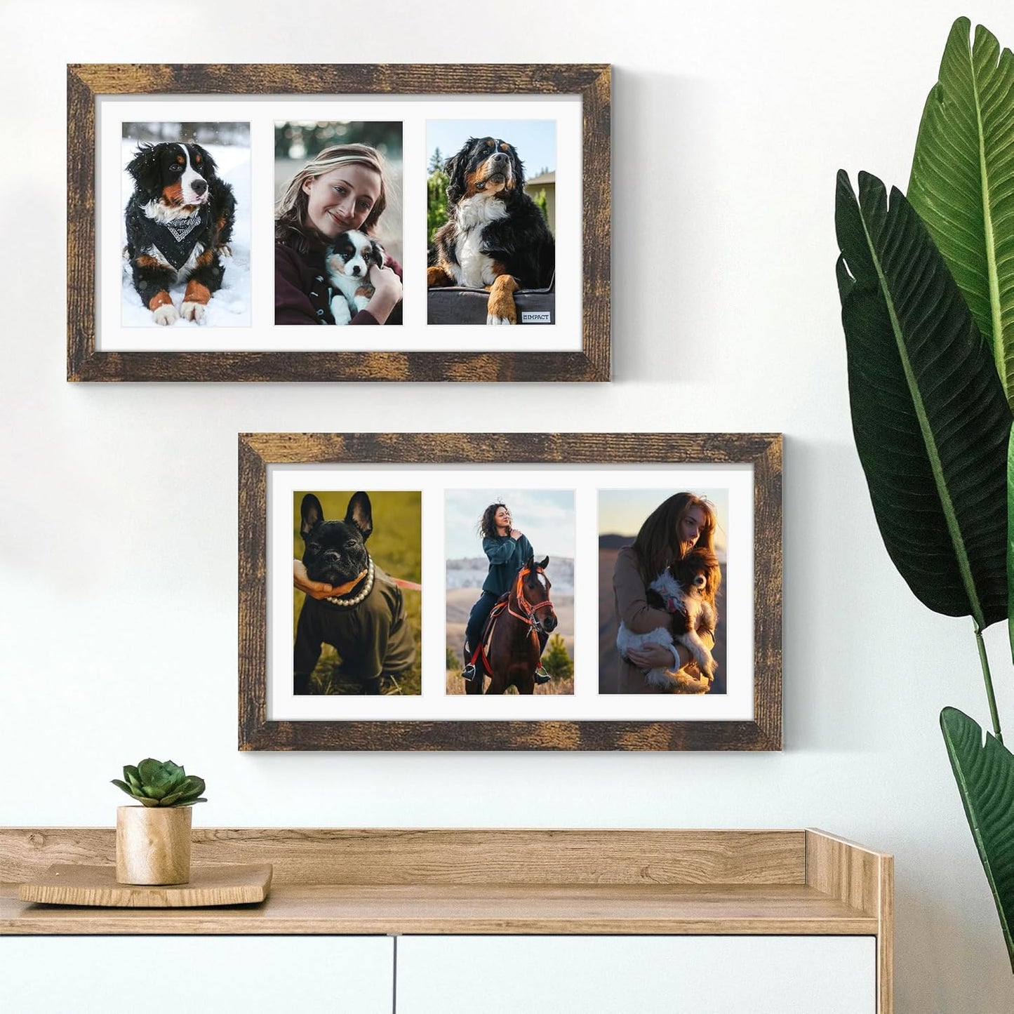 DUENPY 14x26 Collage Picture Frame 4x6 Collage Picture Frame Displays Twelve 4x6 inch Photos Available Horizontal Wall Mounting Display and Vertical Black - Colors A