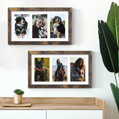 DUENPY 14x26 Collage Picture Frame 4x6 Collage Picture Frame Displays Twelve 4x6 inch Photos Available Horizontal Wall Mounting Display and Vertical Black - Colors A