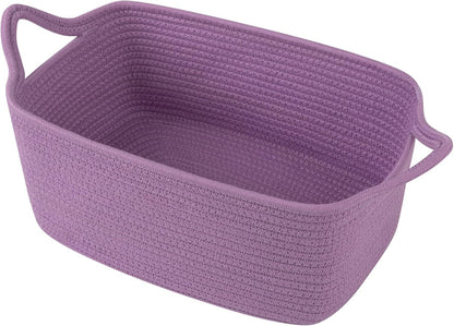 OIAHOMY Woven Basket, Gift Basket Empty with Gift Bags and Ribbons, Rope Baskets for Baby Showers, Storage Baskets with Handles for Nursery, Pet Toy Organizer - White