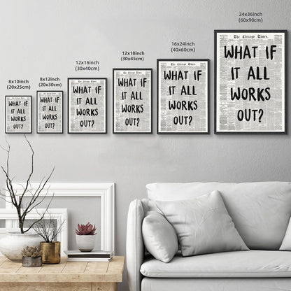 Framed Black And White Retro Newspaper Wall Art ItS Already Yours Universe Quote Poster Trendy Positive Inspirational Wall Decor for Bedroom Office Apartment Dorm Affirmation Canvas Print 8x12inch