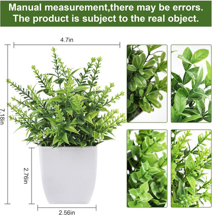 Der Rose 4 Pack Fake Plants Mini Artificial Greenery Potted Plants for Home Decor Indoor Office Table Room Farmhouse Bathroom Decor