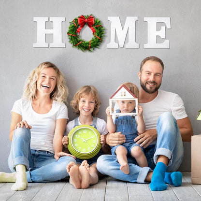 4 Pack Wooden Home Sign Wall Hanging Decor Farmhouse Letters for Wall Art Wreath Rustic Home Decor for Living Room Kitchen Housewarming Gifts(Black)