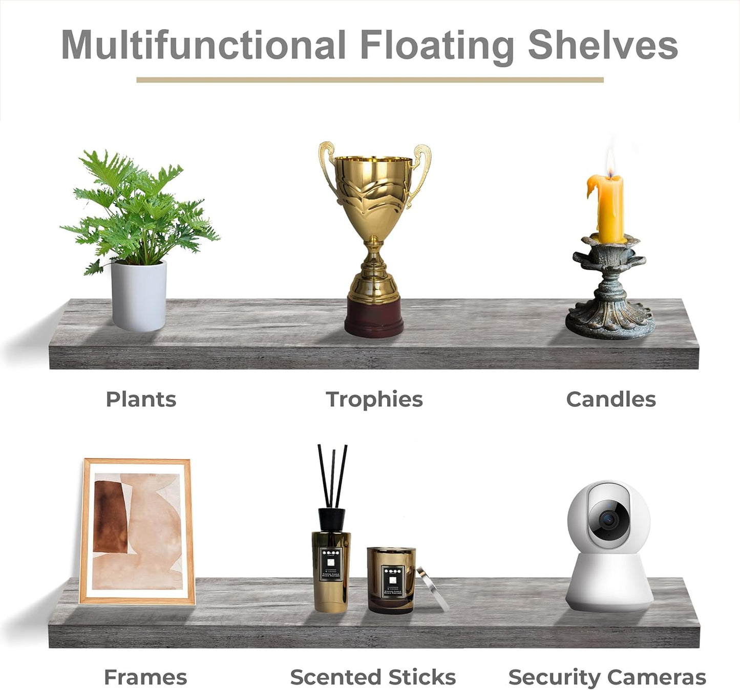 Sorbus Floating Shelves for Wall - 48 Inch Long Bathroom Shelves, Wall Decor for Bedroom, Kitchen, Living Room & Book Storage - Mounted Floating Shelf with Invisible Brackets (Maple Wood, 2 Pack)