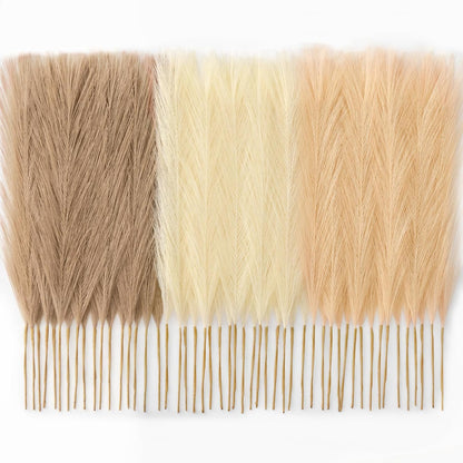 50pcs Pampas Grass 17in for Living Room Decor, Blush Pink Pampas Grass Decor, Fluffy Pink Flowers for Home Birthday Bathroom Baby Shower Wall Bow Decor(Blush & Cream & Pink)