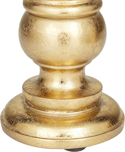 Deco 79 Mango Wood Decorative Candle Holder Distressed Turned Pillar Candle Stand, Set of 3 Candlestick Holder 6", 8", 10"H, Light Blue